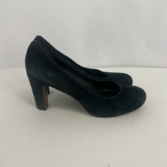 EILEEN FISHER - Suede Block Heel black Pump - Picture 1 of 14
